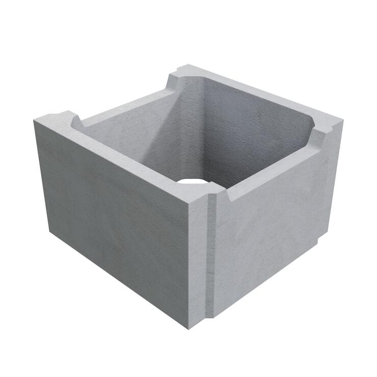 Ztracené bednění: Betonové bednicí tvarovky - délka 40 cm - BTB 40/40/25 - pero - drážka