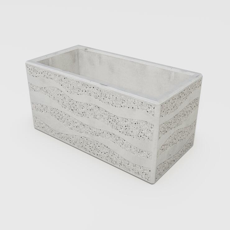 Betonový květináč Laura - BDA 80/40/40 Laura nat trysk.vlnka