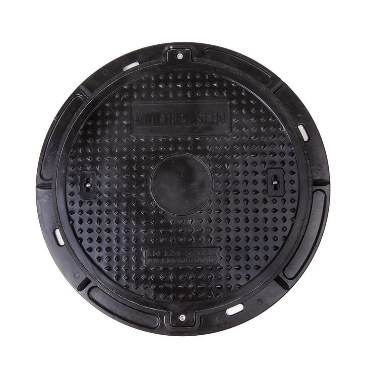Poklop kompozitní kruhový SMC 600 mm B125 uzamykatelný - Poklop kompozitní kruhový SMC 600mm B125 uzamykatelný