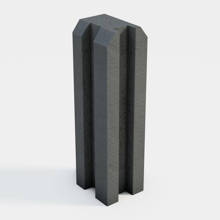 Betonový sloupek na plot: rohový HLADKÝ - PLT 16/18/60 SRO blk