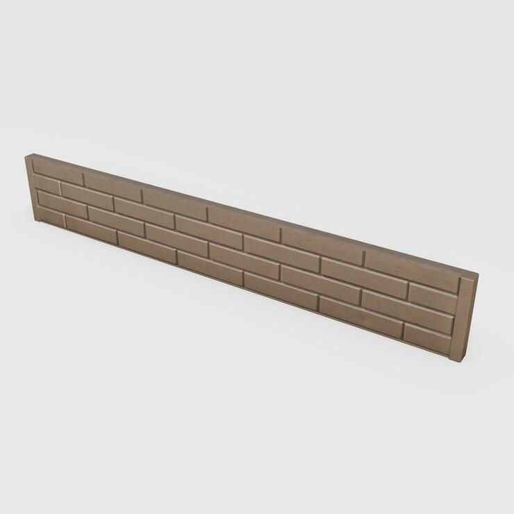 Betonová plotová deska: jednostranný reliéf LÍCOVKA - PLT 196/5/30 DPJ L kar