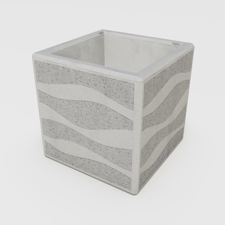 Betonový květináč Nela - BDA 40/40/40 Nela nat trysk.vlnka