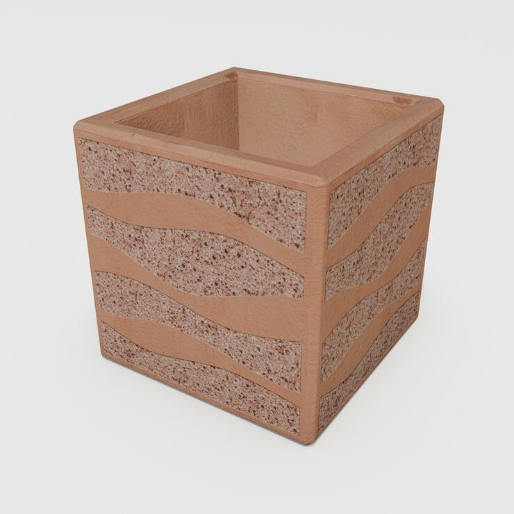 Betonový květináč Nela - BDA 40/40/40 Nela cer trysk.vlnka