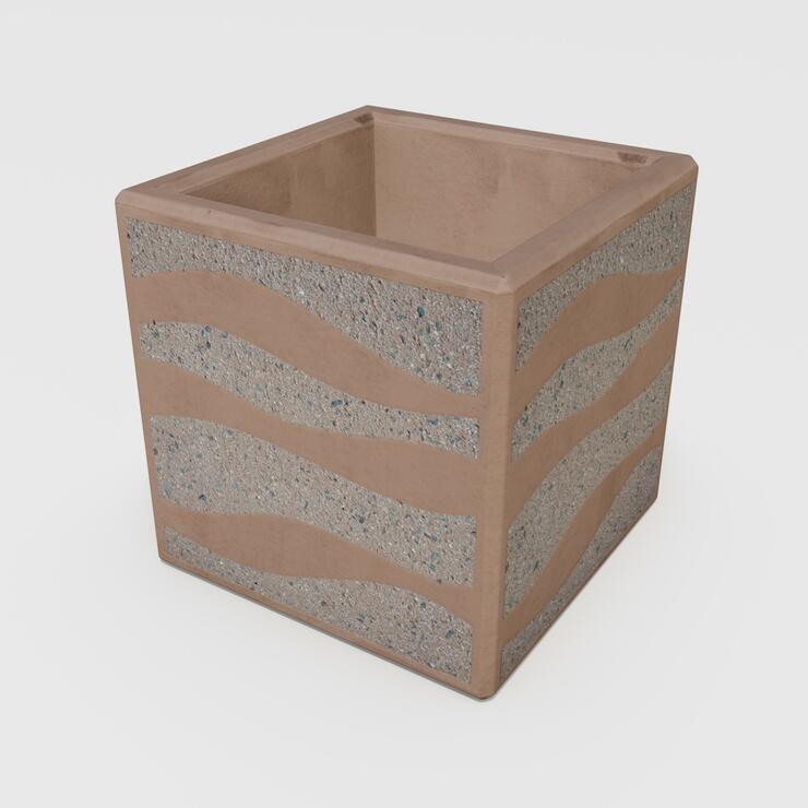 Betonový květináč Nela - BDA 40/40/40 Nela kar trysk.vlnka