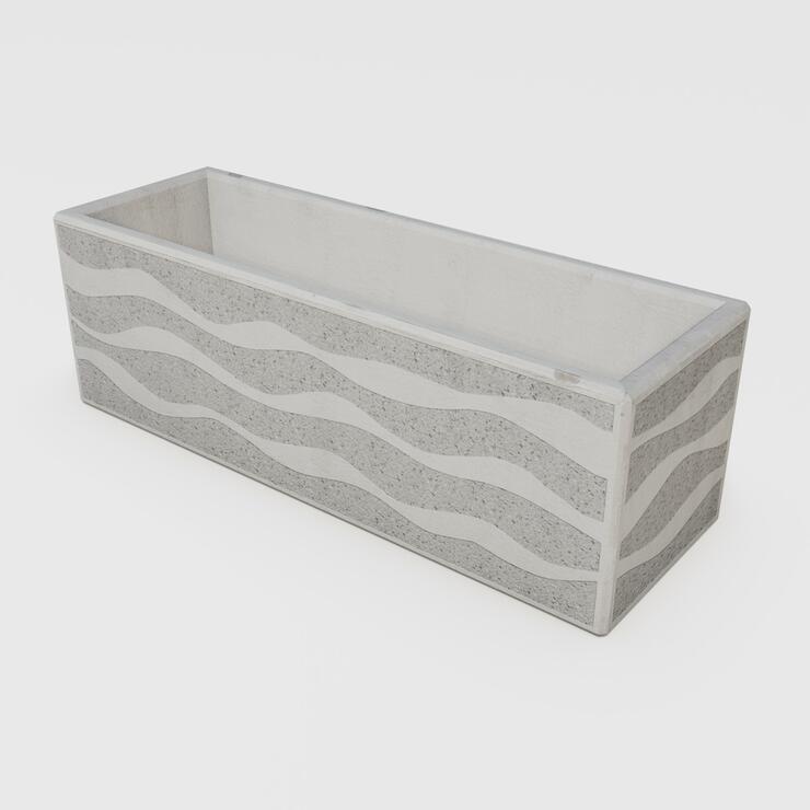 Betonový květináč Sandra - BDA 120/40/40 Sandra nat trysk.vlnka