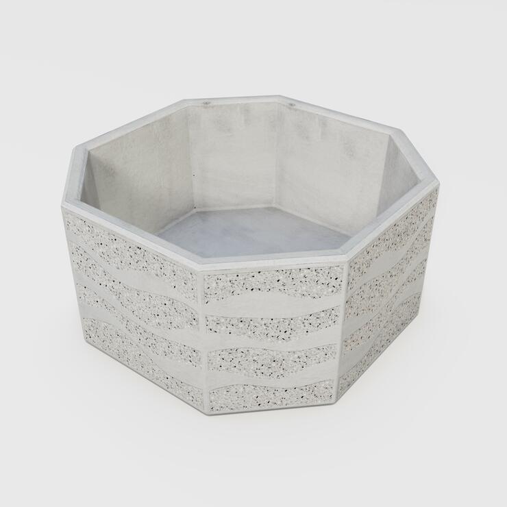 Betonový květináč Xena - BDA 80/80/40 Xena nat trysk.vlnka