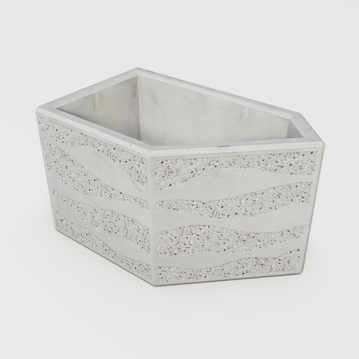 Betonový květináč Stela - BDA 68/40/40 Stela nat trysk.vlnka