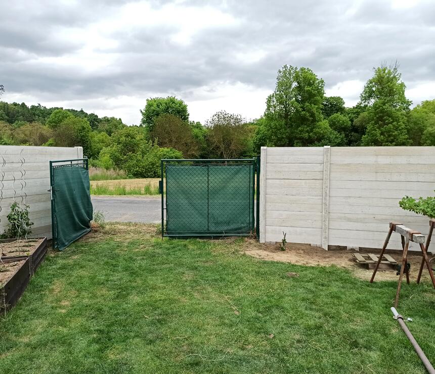 Plot DEKOR oboustranný reliéf PRKNO, sloupky HLADKÉ barva natural - foto č.5