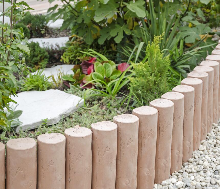 Betonová palisáda kruhová DEKOR dřevo barva karamelová - foto č.3