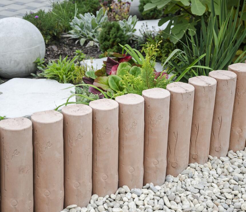 Betonová palisáda kruhová DEKOR dřevo barva karamelová - foto č.6