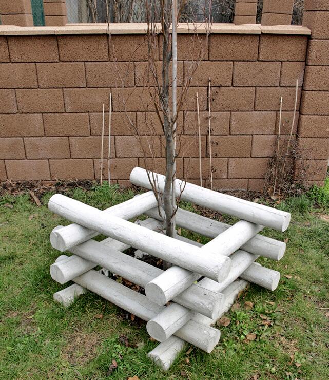 Betonová palisáda kruhová DEKOR dřevo barva natural - foto č.9