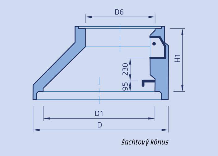 Betonové šachtové kónusy - Nákres rozměrů - foto č.11
