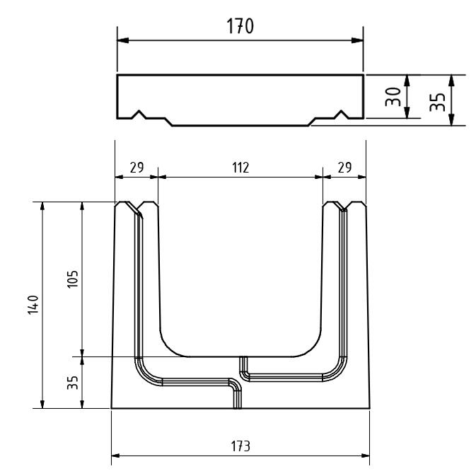Kabelový žlab TK1 - Nákres rozměrů - foto č.8