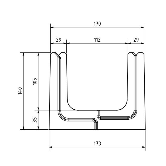 Kabelový žlab TK1 - Nákres rozměrů - foto č.3