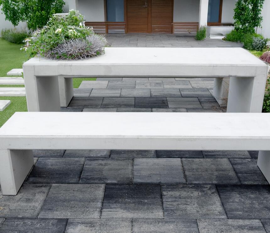 Betonová lavička PREFA LINIE, betonový stůl PREFA LINIE - foto č.4