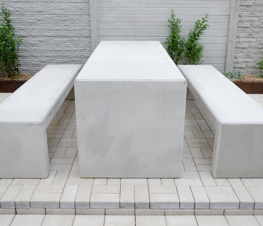 Betonová lavička PREFA LINIE, betonový stůl PREFA LINIE - foto č.4
