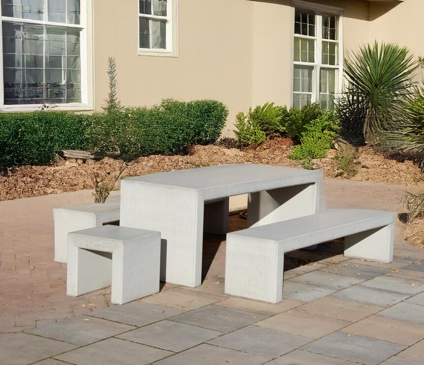 Betonová lavička, stůl a stolička PREFA LINIE - foto č.8