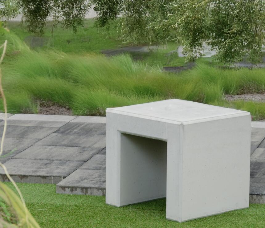 Betonová stolička PREFA LINIE, barva natural - foto č.2