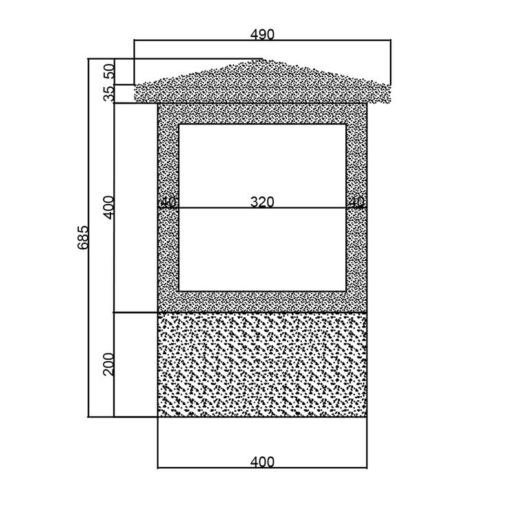 Kolumbárium Prefa 1 - Nákres rozměrů - foto č.5