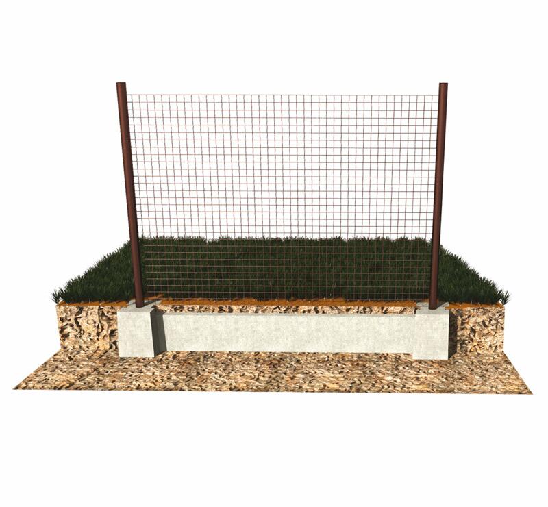 Betonové plotové patky pro ocelový sloupek spojené podhrabovou deskou - foto č.2