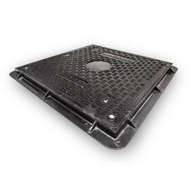 Poklop kompozitní čtvercový SMC 600x600 mm B125 uzamykatelný