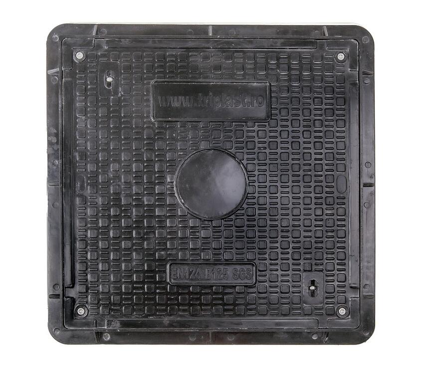 Poklop kompozitní čtvercový SMC 600x600 mm B125 uzamykatelný - foto č.3
