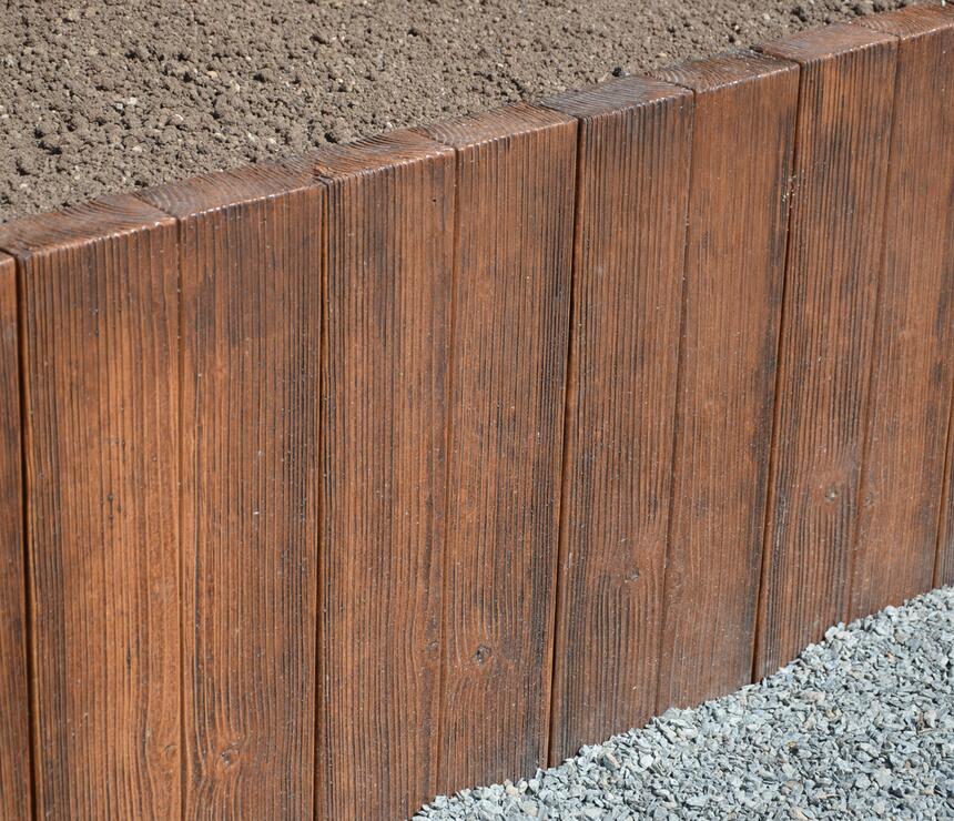 Betonová palisáda obdélníková DEKOR dřevo barva ebony