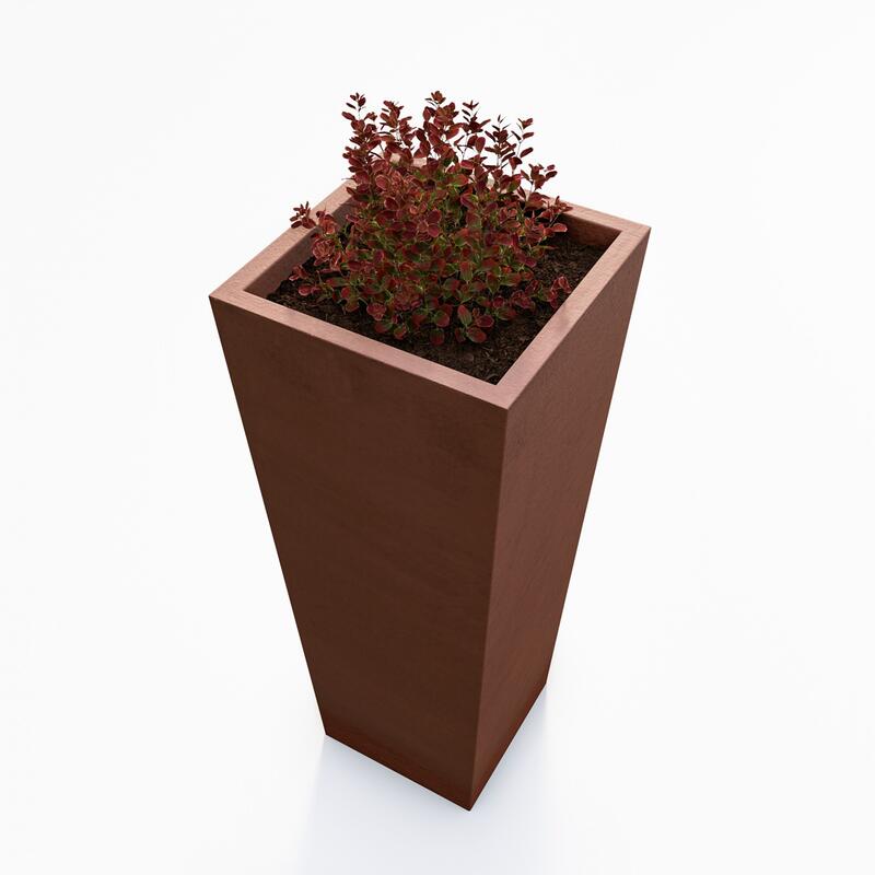Betonový květináč Sára III BDA 40/40/100 červená, hladký - fotka 360 č.10