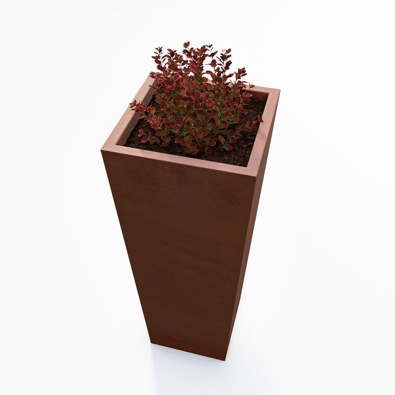 Betonový květináč Sára III BDA 40/40/100 červená, hladký - fotka 360 č.11