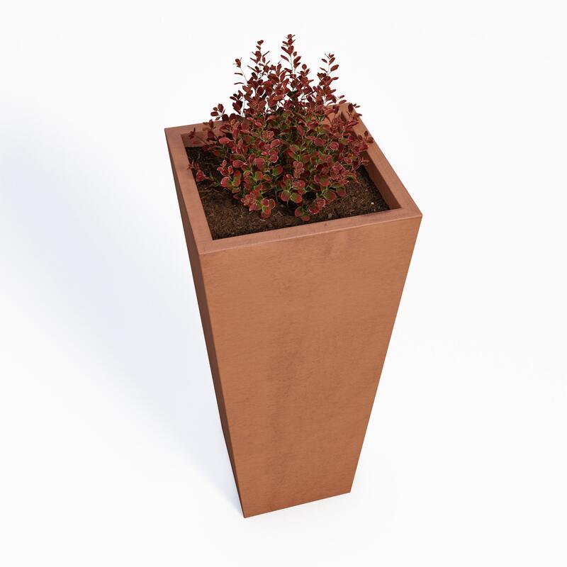 Betonový květináč Sára III BDA 40/40/100 červená, hladký - fotka 360 č.1