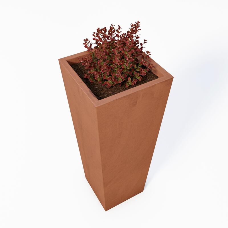 Betonový květináč Sára III BDA 40/40/100 červená, hladký - fotka 360 č.20