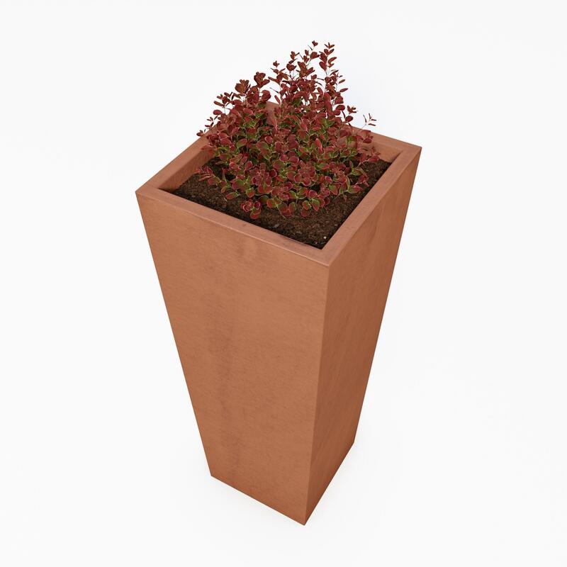 Betonový květináč Sára III BDA 40/40/100 červená, hladký - fotka 360 č.22