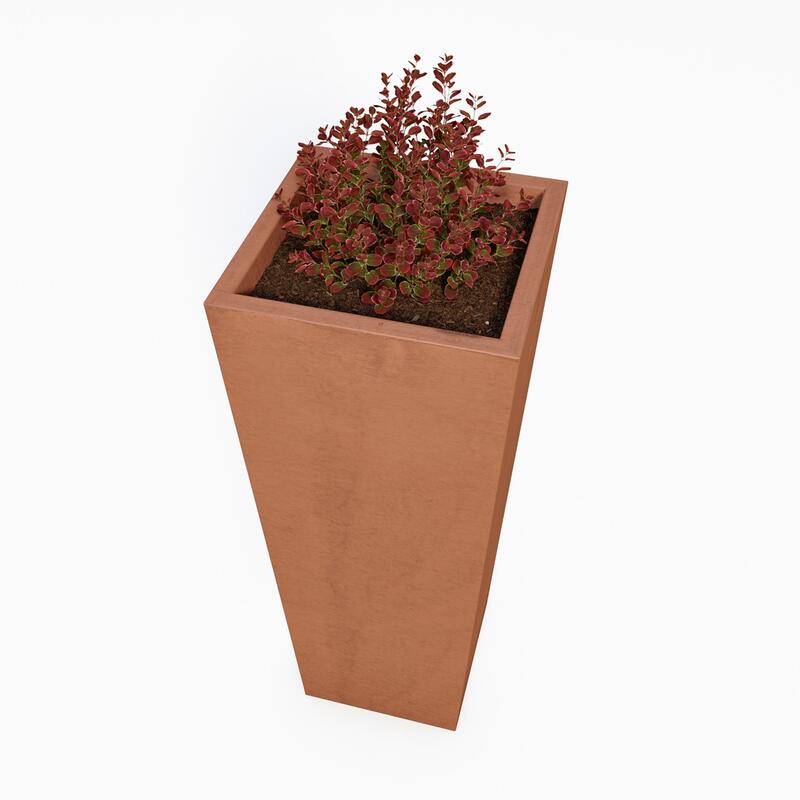 Betonový květináč Sára III BDA 40/40/100 červená, hladký - fotka 360 č.23