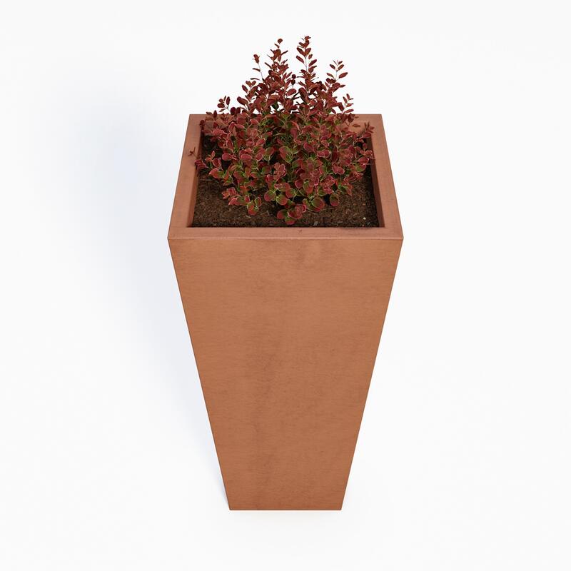Betonový květináč Sára III BDA 40/40/100 červená, hladký - fotka 360 č.24