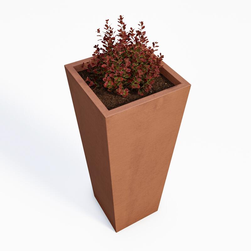 Betonový květináč Sára III BDA 40/40/100 červená, hladký - fotka 360 č.2