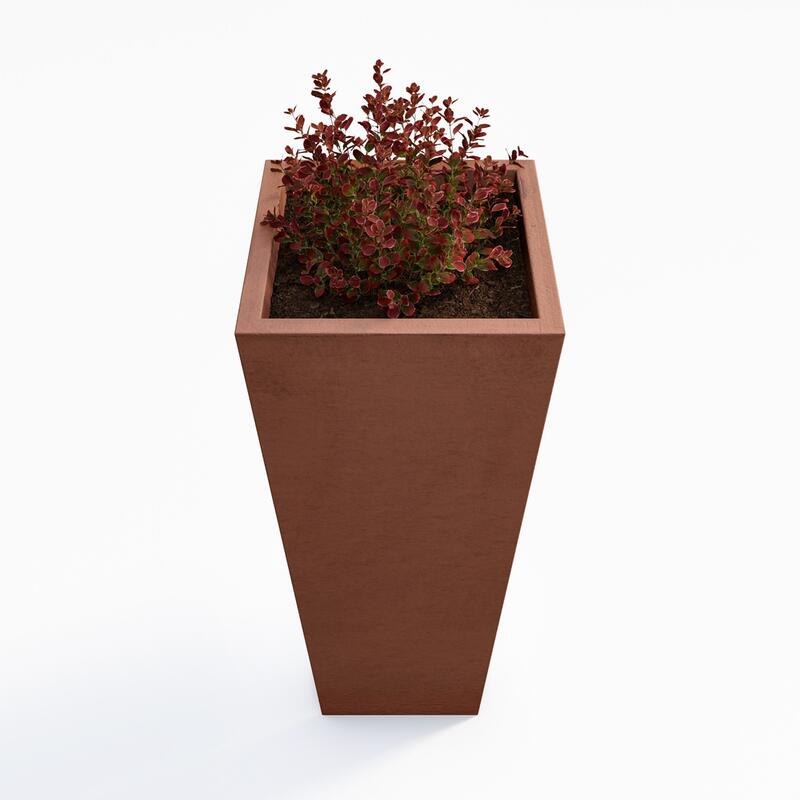Betonový květináč Sára III BDA 40/40/100 červená, hladký - fotka 360 č.6