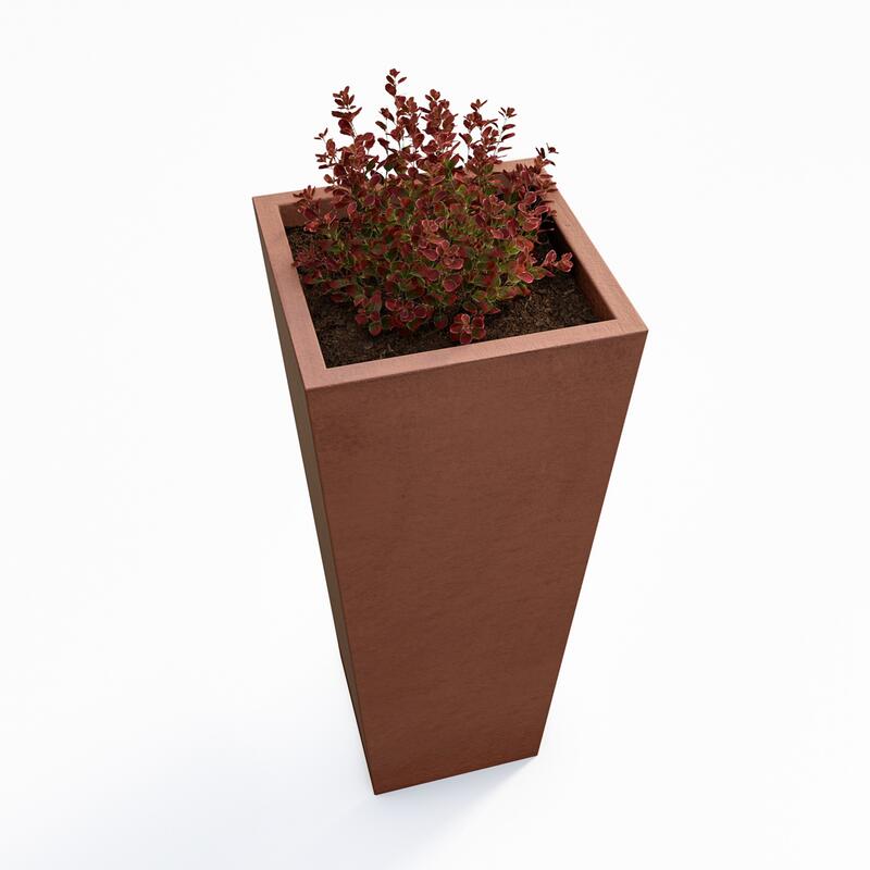Betonový květináč Sára III BDA 40/40/100 červená, hladký - fotka 360 č.7