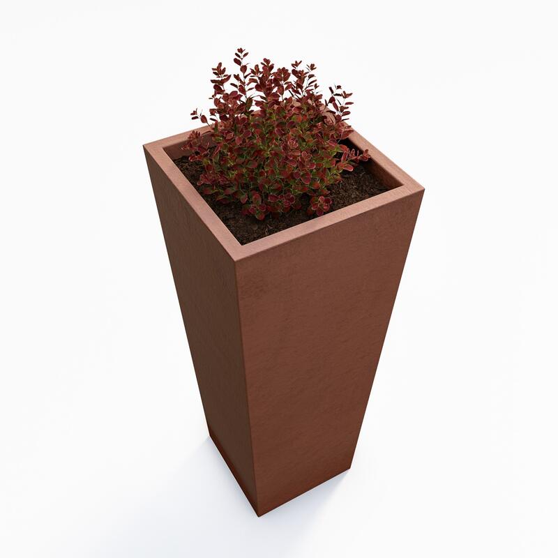 Betonový květináč Sára III BDA 40/40/100 červená, hladký - fotka 360 č.8
