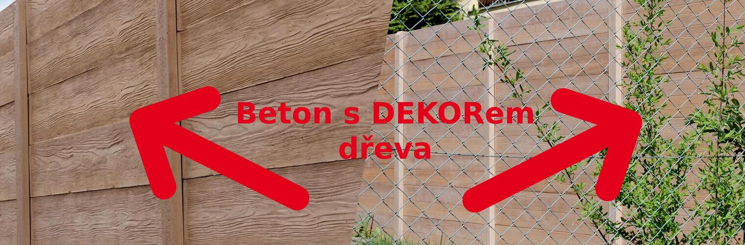 Betonový plot: imitace dřeva