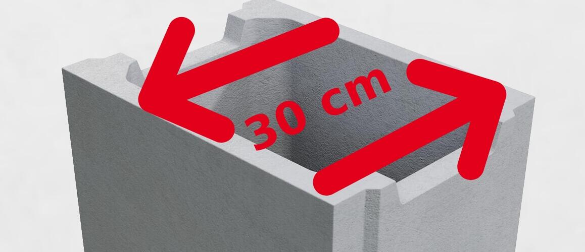 Ztracené bednění 30 cm (šířka)