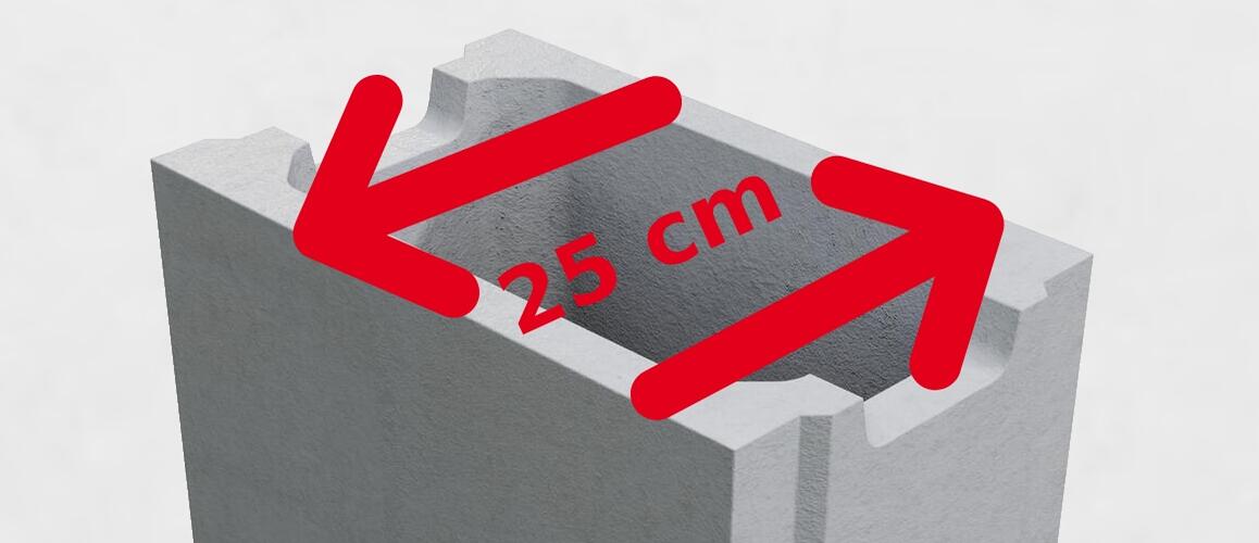 Ztracené bednění 25 cm (šířka)