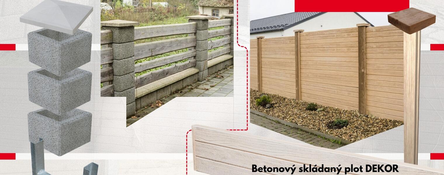 Infografika: Podívejte se na dva hlavní druhy našich betonových plotů. GARDELOT se skládá z betonových sloupových tvarovek a betonový plot DEKOR je složen z betonových sloupků a plotových desek. | Máte projekt a chcete individuální poradenství a nacenění betonového plotu?