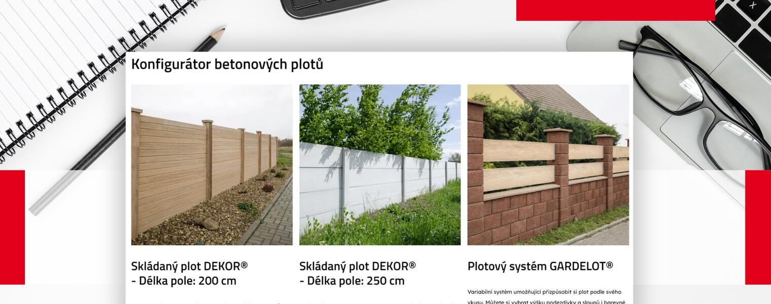 Betonový plot imitace dřeva: Nakonfigurujte si online a zjistěte okamžitě cenu | Tip: Navrhněte si online betonový plot s imitací dřeva podle svých představ